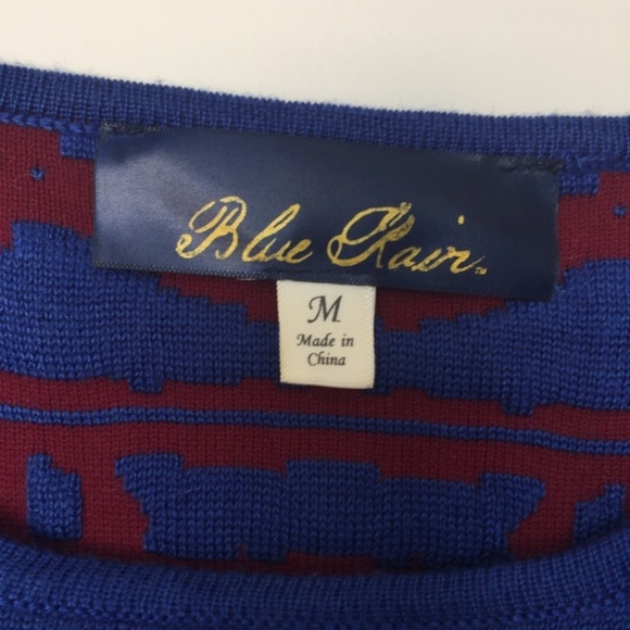 Francesca’s Collection Blue Rain Patterned Sweater Dress – Size Medium - Picture 4 of 5